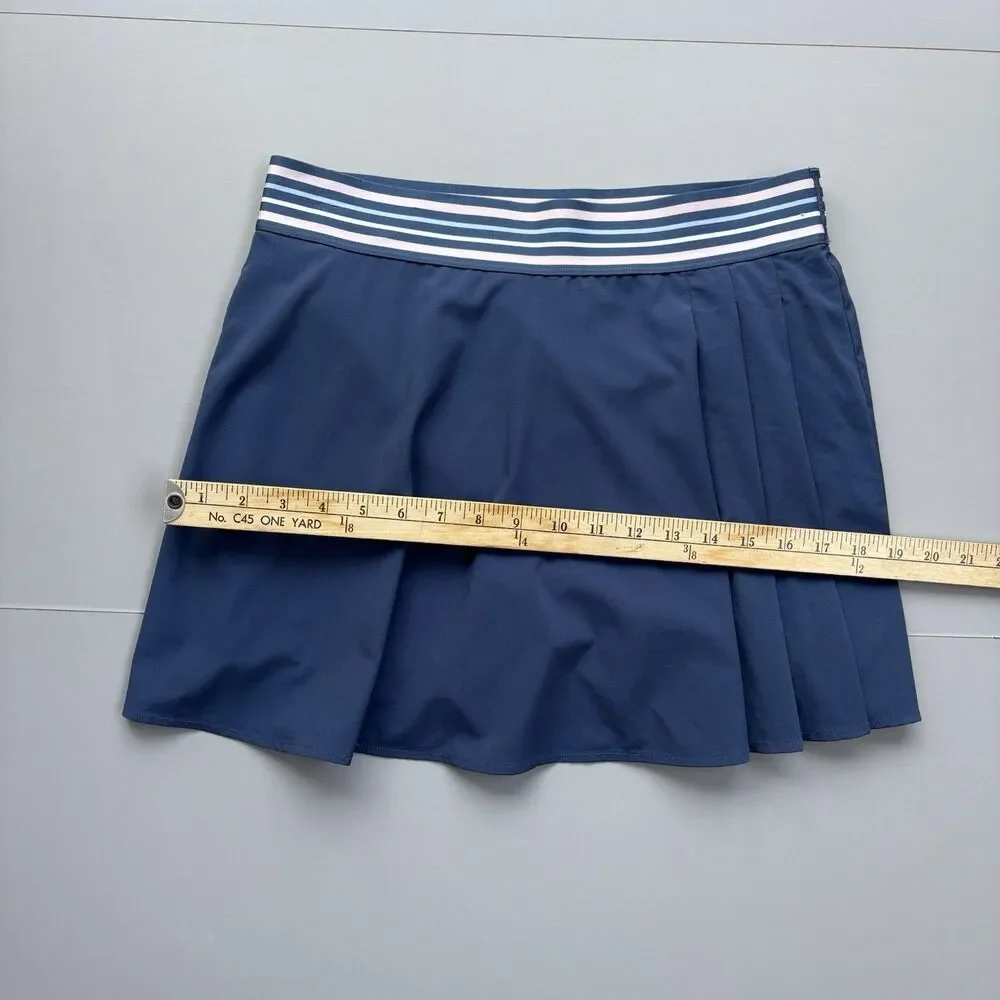 Calme Johnny Was Tennis Skirt Skort Women Large Blue Pleated Built In Shorts - Picture 7 of 14